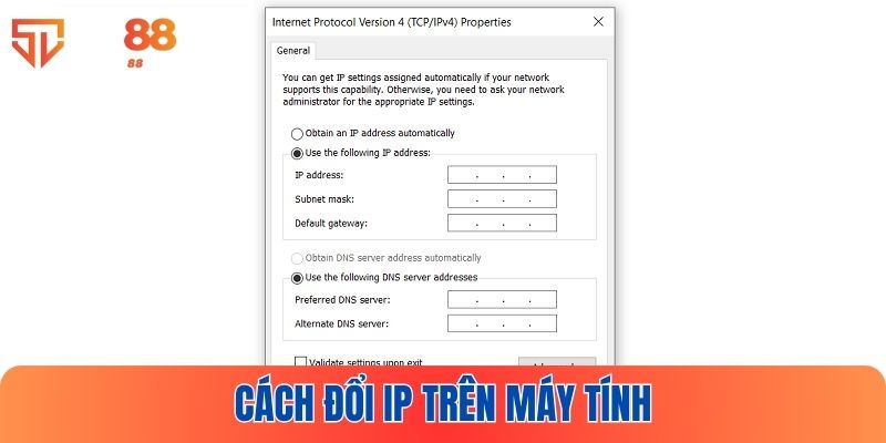 Các bước thực hiện đổi IP mạng trên máy tính